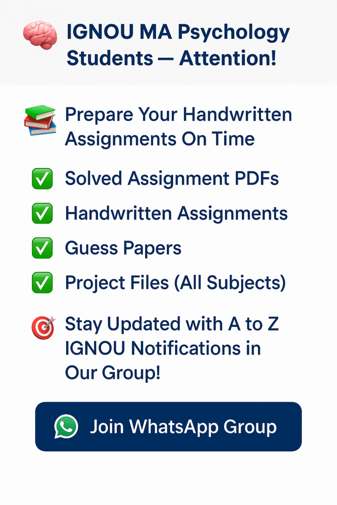 Ignou Ma Psychology Jan 2025